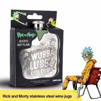 Rick and Morty Stainless Steel Metal Portable Flagon Bottle Hip Flask Pocket Kettle