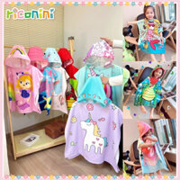 Riconini cartoon bath towel for children hoodie cloak absorbent lint-free baby travel quick-drying beach towel cartoon baby bathrobe