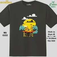 RIDE, mã G222. Áo thun in đẹp cho nam nữ, cặp đôi. Áo phông Goking hàng hiệu cao cấp - Xám đậm, thun lạnh - 4