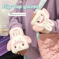 Rightfeel 1 Cặp Kawaii Sanrio Kuromi Găng Tay Giữ Nhiệt Mùa Đông Cinnamoroll Pochacco Găng Tay Lật Cô Gái Ngọt Ngào Dày Găng Tay Mới