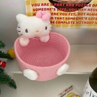 Rightfeel Kawaii Hồng Hello Kitty Hoạt Hình Giỏ Chứa Đồ Dễ Thương Quyến Rũ Mỹ Phẩm Đồ Chơi Hộp Bảo Quản Trang Trí Phòng Ngủ Quà Tặng Sinh Nhật Mới
