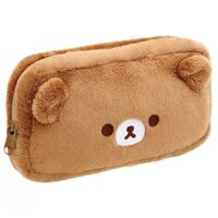 Rilakkuma Chairoikoguma Gấu Sang Trọng Hộp Đựng Bút Chì Cho Trẻ Em Bé Gái Kawaii Túi Đựng Dễ Thương Túi Bảo Quản