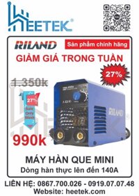 RILAND MMA 200E MÁY HÀN QUE MINI DÒNG HÀN LÊN ĐẾN 140A, HÀN QUE 2.6 MM LIÊN TỤC