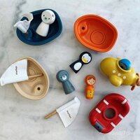 【Rings】Thái LanPlanToysThuyền Buồm Hải Cẩu Chim Cánh Cụt Gấu Bắc Cực Tắm Và Chơi Dưới Nước Đồ Chơi Bằng Gỗ Trẻ Em Bé