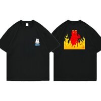 Ripndip Áo Thun Tay Ngắn Dáng Rộng In Chữ Welcome To Heck Hell Flame Thời Trang Cho Nam Và Nữ