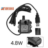 RIRIHI Máy Bơm Nước DC5V Cho Ao Vườn Cắm Trại Tiếp Liệu USB 2.4W 4.8W Siêu Yên Tĩnh Mini Không Chổi Than Chống Thấm Nước Chìm Đài Phun Nước Bể Cá