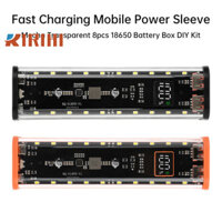 RIRIHI Mecha Trong Suốt 8 Tế Bào 18650 Hộp Pin DIY Bộ Sạc Nhanh Bộ Điện Di Động Không Hàn Pin Sạc