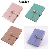 Risedot Nhật Ký, Khóa Hình Trái Tim Có Chìa Khóa Sổ Tay, 5.3 x 7 Inch B6 Văn Phòng Phẩm Da PU Bí Mật Sổ Tay Nhà