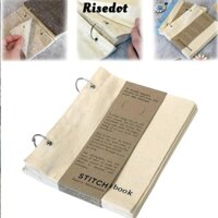 Risedot Sách phác thảo vải trống, Đạo cụ thiết kế gấp DIY Sách viết tranh, Sổ phác thảo Sổ tay cầm tay tiện dụng