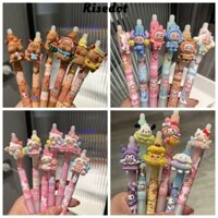 Risedut 36 Cái / bộ Bút Gel, Nhanh Khô Capybara / Sanrio / Labububu / Kitty Bút Bi, Hoạt Hình Xóa Được 0.5 Mm Mực Xanh Dụng Cụ Viết Quà Tặng Học Sinh
