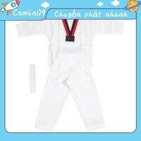 RisingGirl Đồng phục Taekwondo trẻ em có đai Polyester và cotton mềm mại thoáng khí Thể thao Karate luyện tập võ thuật cho bé trai gái