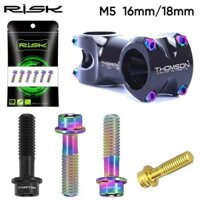 Risk bu lông thân Titan 6 cái ốc vít thân xe đạp bằng hợp kim titan m5x16mm m5x18mm bu lông xe đạp leo núi nhiều màu sắc phụ kiện xe đạp