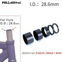 RISK Road Bộ Bát Phuộc Trước Xe Đạp Leo Núi 28.6Mm Vòng Đệm Dọc Tay Cầm Bằng Sợi Carbon Vòng Đệm Xe Đạp OD2 Bằng Sợi Carbon