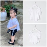 [RIVER ISLAND CHÍNH HÃNG] Áo trắng cổ chun tay phồng cho bé gái săn sale