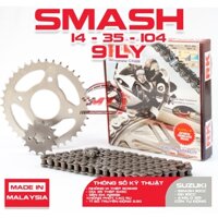 RK Takasago Chain - Nhông sên dĩa xe Suzuki Smash / GD 110, 14T/35T/104L, sên 9 ly