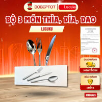 [RK663] Bộ 3 món thìa, dĩa, dao bàn ăn Lucuku