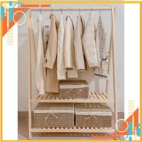 rkkr Giỏ Mây Cói Tre Làng Kích thước lớn có vải lót - màu cói tự nhiên