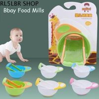 RL5LBR MASHER thủ công Đa năng Dụng cụ thực phẩm bổ sung Bộ dụng cụ làm thức ăn Hai Mảnh Dụng cụ cho bé ăn Bát mài Máy xay thực phẩm bằng tay Máy xay thức ăn trẻ em Bát chế biến thực phẩm