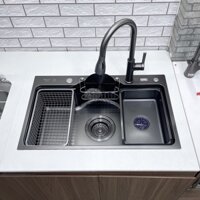Rổ Chậu INOX gác Bồn Rửa Chén Bát