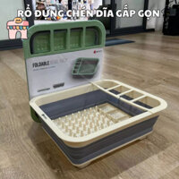 Rổ Đựng Chén Đĩa Gấp Gọn Elmich EL8412, Chất Liệu Nhựa PP, Nhiều Ngăn, Thoát Nước Nhanh - Vườn Tiện Ích