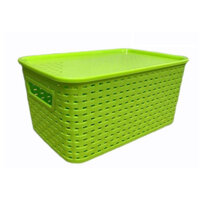 Rổ đựng đồ đa năng có nắp đậy loại bé - Xanh lá