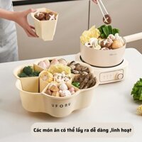Rổ đựng rau ăn lẩu 2 lớp tiện ích UFORU, rổ 6 ngăn đựng đồ ăn lẩu gọn gàng tiện lợi QH94