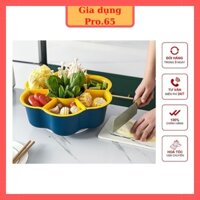 RỔ ĐỰNG RAU ĂN LẨU XOAY 7 NGĂN RỔ NHỰA ĐỂ HOA QUẢ KHAY LẨU RÁ RAU CỦ HÌNH HOA RỔ KÈM CHẬU NHIỀU NGĂN