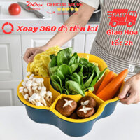 Rổ Đựng Rau Ăn Lẩu Xoay 9 Ngăn,Khay Xoay Đựng Rau Củ,Khay Đựng Hoa Quả Xoay 360 Độ,Khay Rổ Thoát Nước Thông Minh
