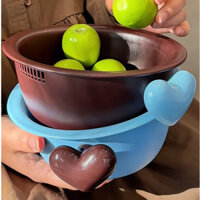 Rổ đựng rau củ, trái cây trái tim dễ thương, bộ sưu tập rổ nhà bếp màu sắc, cá tính.