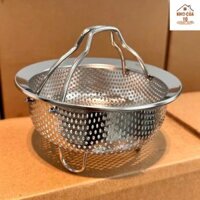 Rổ hấp inox có quai, rổ inox có quai chất liệu inox 304 hấp rau củ quả, hấp xôi không lọt size 22cm, size 24cm – RK728 và RK729
