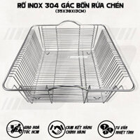 Rổ Inox 304 Gác Bồn Rửa Chén - Rổ Úp Ráo Bát Đĩa - Kệ Inox Gác Bồn Rửa Chén