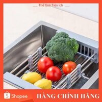 Rổ Inox gác bồn gấp gọn không gây độc hại