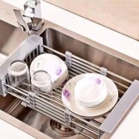 Rổ inox gác bồn rửa chén