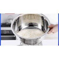 Rổ inox, rá vo gạo inox 304 cao cấp GDTH - Trắng - Rổ inox 28 cm
