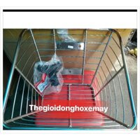 Rổ INOX sọc ngang xe máy Wave RS, Alpha, Wave Lớn + pát 3 lổ