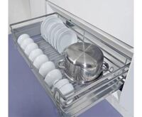 Rổ kéo xoong nồi chén dĩa Euromax inox phủ Nano xám cao cấp KT900N