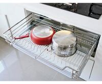 Rổ kéo xoong nồi chén dĩa Euromax inox mờ 304 nan tròn KT600