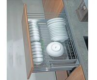 Rổ kéo xoong nồi chén dĩa Euromax inox phủ Nano xám cao cấp KH700N