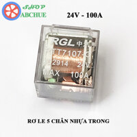 Rơ Le 5 Chân 24V 100A Nhựa Trong