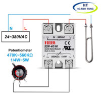 Rơ le bán dẫn SSR-40VA-H, SSR-75VA-H, SSR-100VA-H điều chỉnh biến trở 470-560KΩ/2W sang 90-480VAC