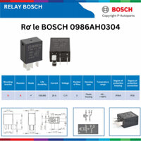 Rơ le Bosch 0986AH0304 12V 5 chân nhỏ không bát có Diode, relay Bosch