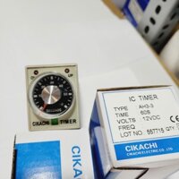 Rờ le thời gian Ah3-3 cikachi 24vol 60s hàng chính hãng bao gồm đế