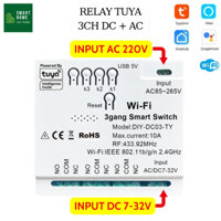 Rơ le tiếp điểm khô WIFI có chế độ nhấn nhả, nhấp nhả chạy điện DC 5V 12V 24V điều khiển hẹn giờ qua điện thoại