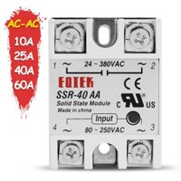 Rơ Le Trạng Thái Đơn 10A 25A 40A 60A AC-AC SSR-10AA SSR-25AA SSR-40AA SSR-60AA 80-250V 220V Đến 24-380V AC