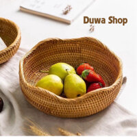 Rổ mây tre thương hiệu Tre Làng bếp Duwa vành lượn sóng  đựng đồ đa năng