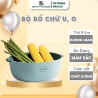 Rổ Nhựa 2 Lớp SMARTCHOICE SCG-PK041 Bộ Thau Nhựa Đa Năng Hình Chữ O U Cao Cấp Tiện Lợi