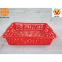 RỔ NHỰA CHỮ NHẬT ĐA NĂNG IN HOA VĂN CAO CẤP HÀNG VIỆT NHẬT - loại trung 3456