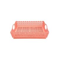 Rổ nhựa chữ nhật size lớn - Hồng cam