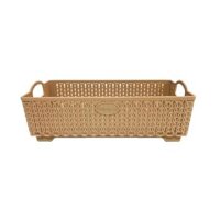 Rổ nhựa Chữ Nhật Size Nhí - Nâu Sữa