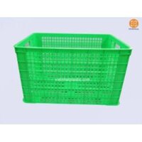 Rổ nhựa công nghiệp 5052- Sóng Nhựa công nghiệp có bánh xe Nhựa Việt Nhật Đựng Hải Sản